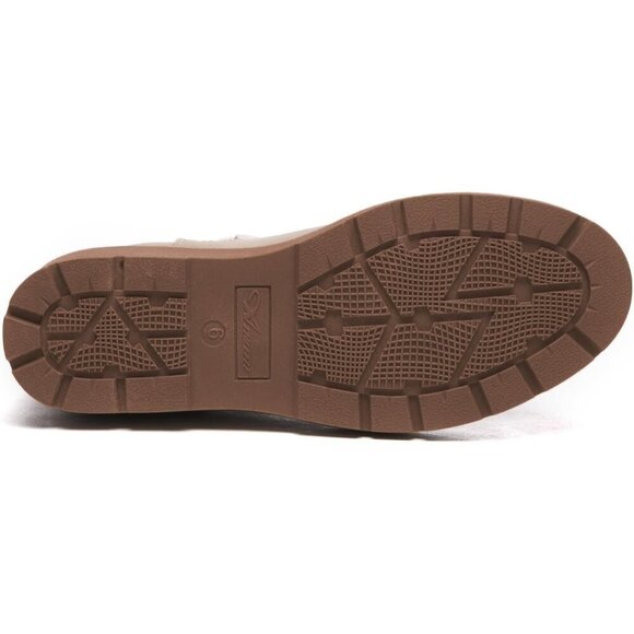 Athlefit Women Brown Chelsea Wedge Platform Slip on Lug Sole Elastic Ankle Boot - Picture 5 of 6